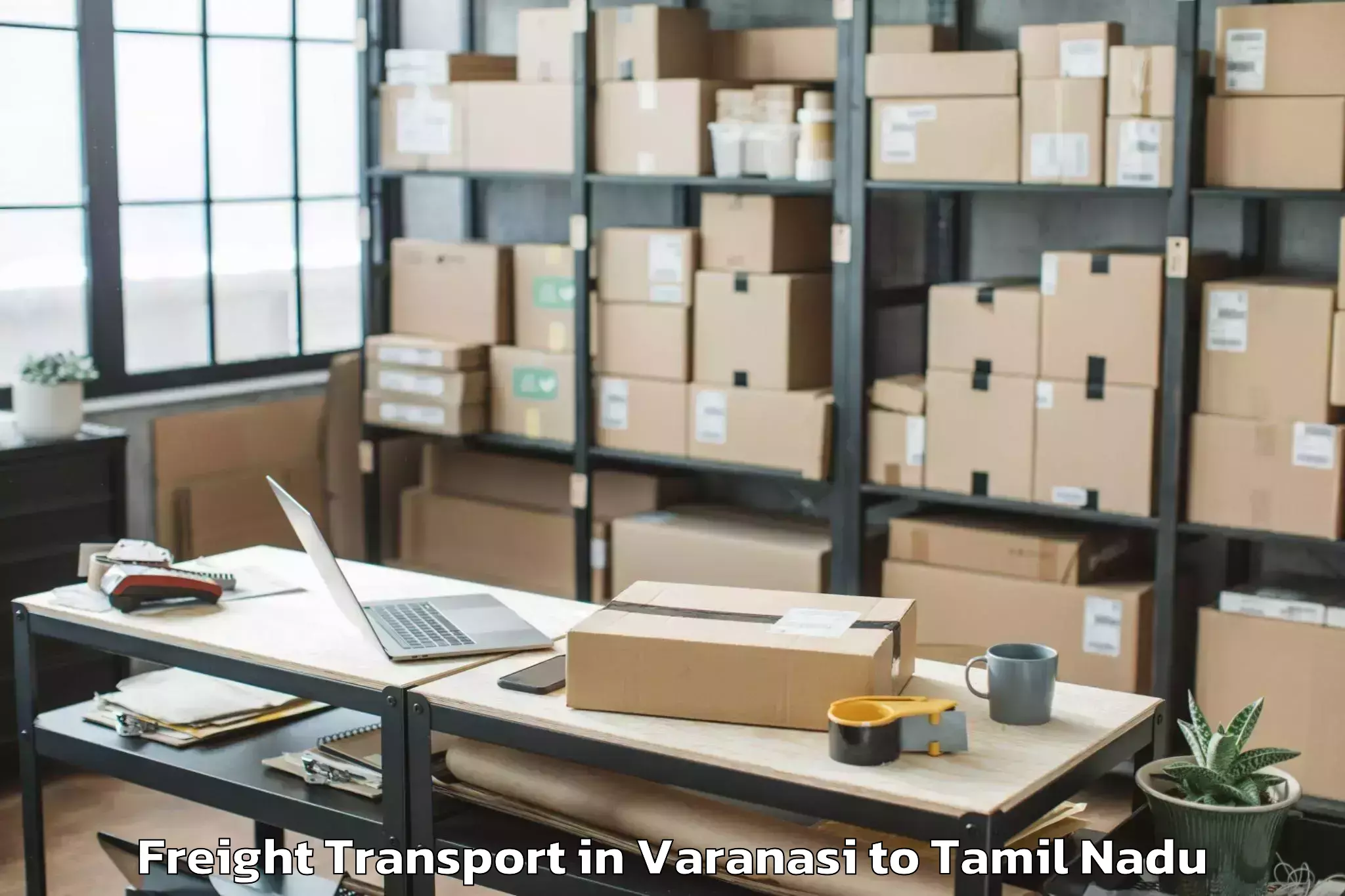 Get Varanasi to Memalur Freight Transport